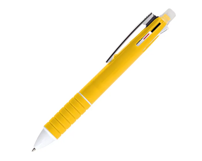 BOLÍGRAFO DE PLÁSTICO MULTI TINTAS BAKÚ BLP4189 AMARILLO — clave BLP4189