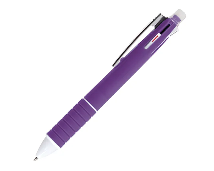 BOLÍGRAFO DE PLÁSTICO MULTI TINTAS BAKÚ BLP4189 MORADO — clave BLP4189