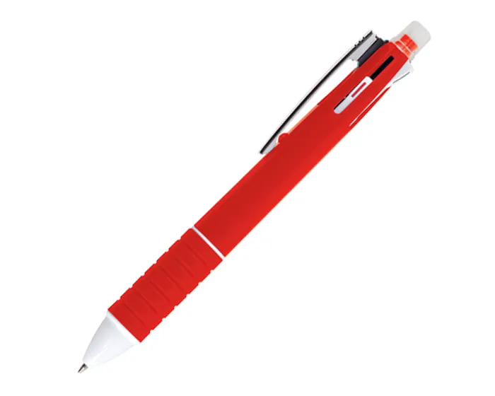 BOLÍGRAFO DE PLÁSTICO MULTI TINTAS BAKÚ BLP4189 ROJO — clave BLP4189