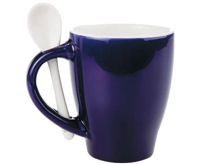 TAZA BICOLOR C/CUCHARA 12 OZ LONDON TAC11 AZUL COBALTO TAC11 Azul cobalto