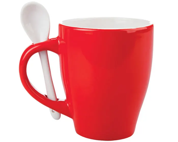 TAZA BICOLOR C/CUCHARA 12 OZ LONDON TAC11 ROJO TAC11 Rojo