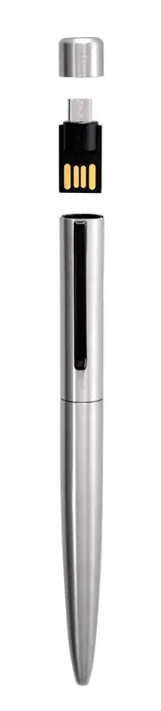 BOLÍGRAFO USB 8 GB ELZ SH 1920 Plata — clave SH 1920