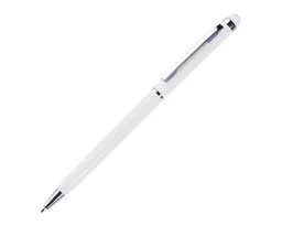 BOLÍGRAFO DE ALUMINIO CON TOUCH ODDRA DE TINTA AZUL A2113A BLANCO
