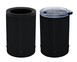 TERMO PORTA LATAS DE ACERO INOXIDABLE DE 360 ML. CROP A2429 NEGRO