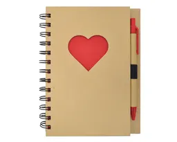 LIBRETA A5 ECOLOGICA CORAZÓN LOVELY A2776 ROJO