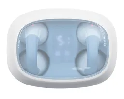 AUDÍFONOS BLUETOOTH MANOS LIBRES CON ESTUCHE DE CARGA Y PANTALLA LED DIGIMON A2825 AZUL CLARO