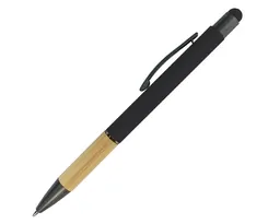 BOLÍGRAFO DE ALUMINIO CON BAMBÚ ELEBAM A2921 NEGRO