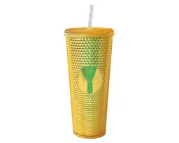 VASO DE PLÁSTICO DOBLE PARED TEXTURIZADO COCONUT A2927 ORO