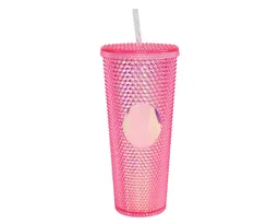 VASO DE PLÁSTICO DOBLE PARED TEXTURIZADO COCONUT A2927 ROSA
