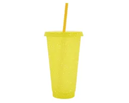VASO DE PLÁSTICO DE 750 ML GLITTER A3171 AMARILLO