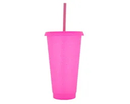 VASO DE PLÁSTICO DE 750 ML GLITTER A3171 ROSA