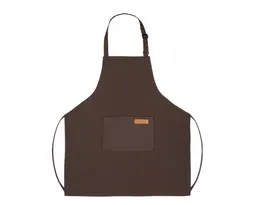 MANDIL DE POLIESTER CON BOLSILLO FRONTAL PRO CHEF A3203 CAFÉ