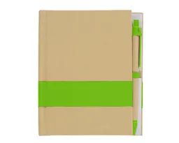 LIBRETA ECOLOGICA CON BOLÍGRAFO MOOD LIB3905 VERDE CLARO
