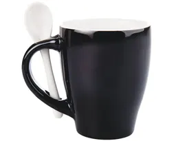 TAZA BICOLOR C/CUCHARA 12 OZ LONDON TAC11 NEGRO